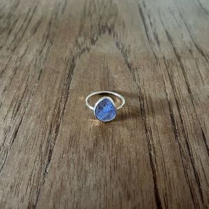 Bluboho One of a Kind Soirée Ring 14k yellow gold and genuine Tanzanite